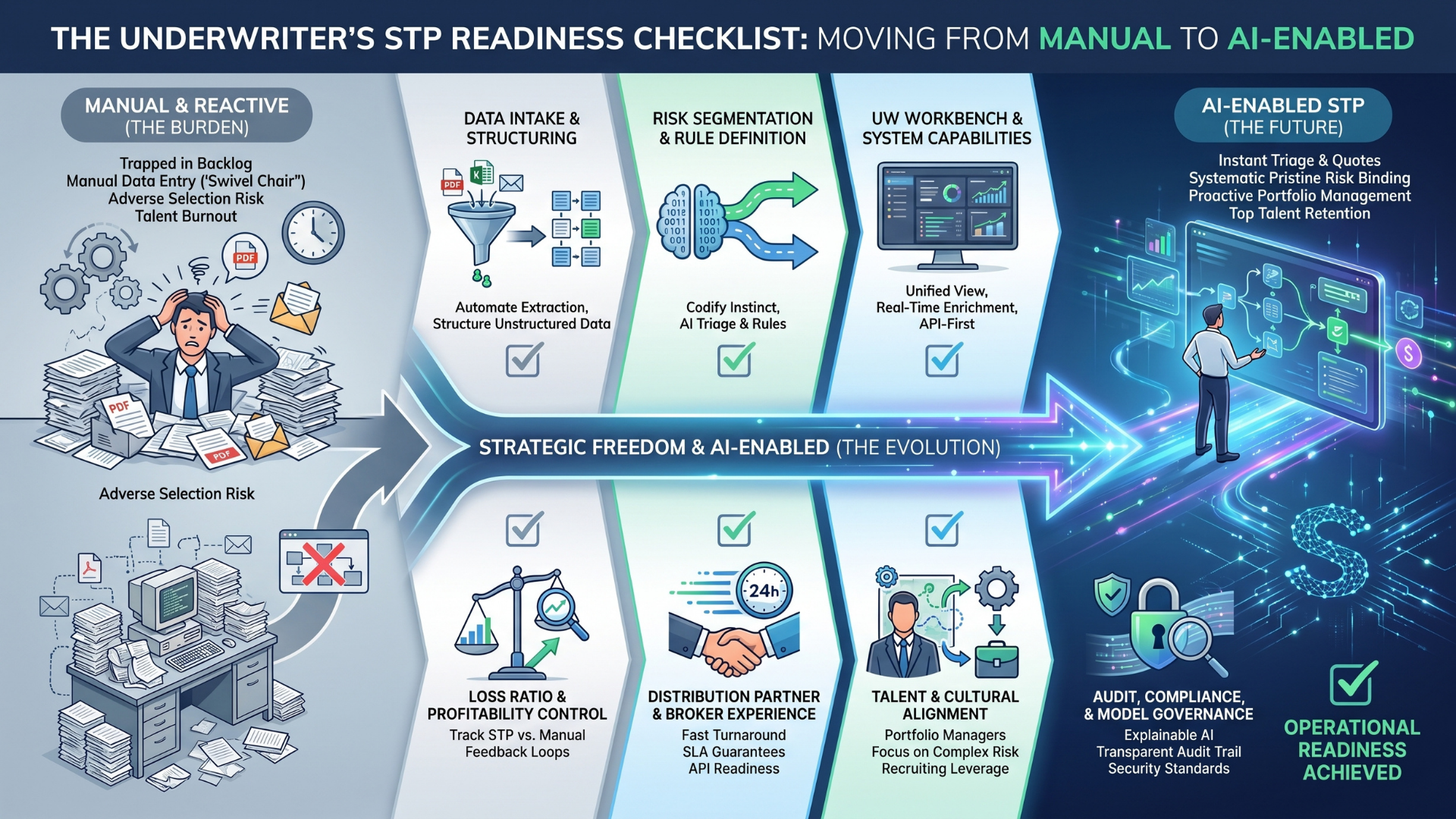 The Underwriter's STP Readiness Checklist: Moving from Manual to AI-Enabled